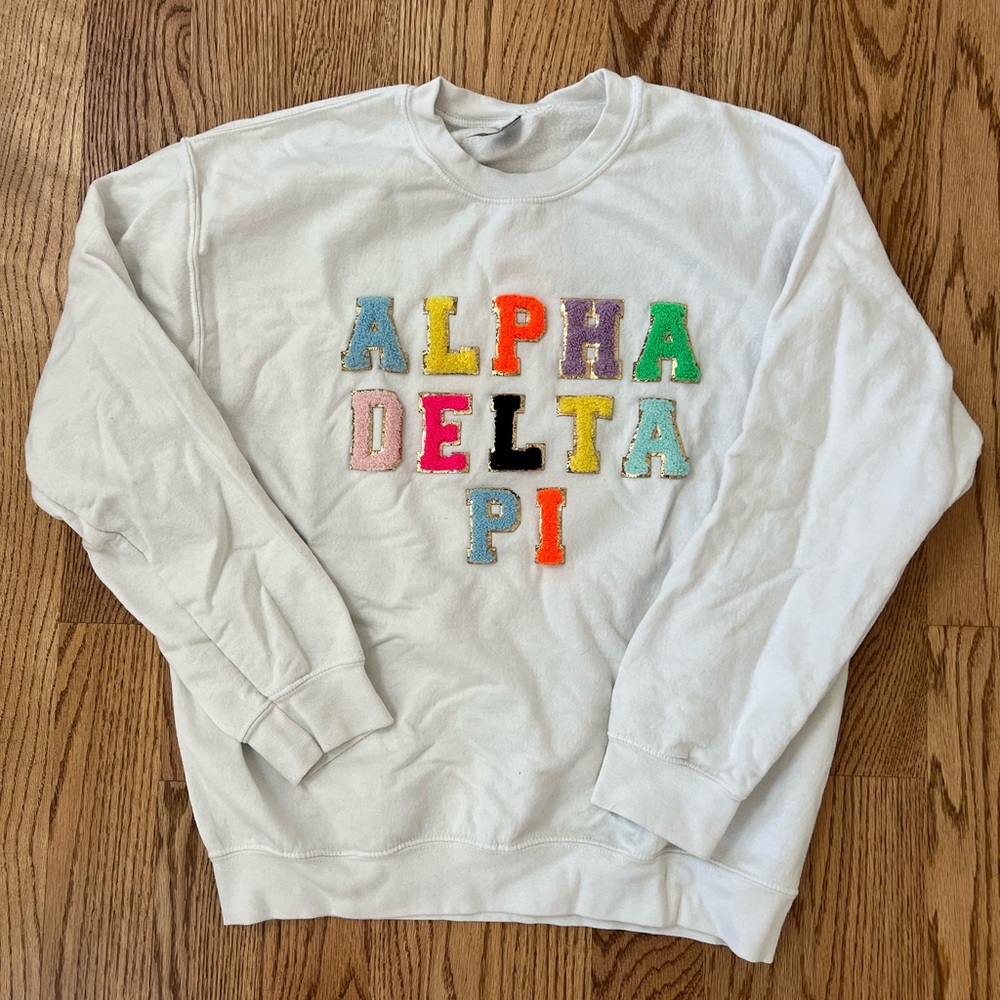 White Alpha Delta Pi Sweatshirt